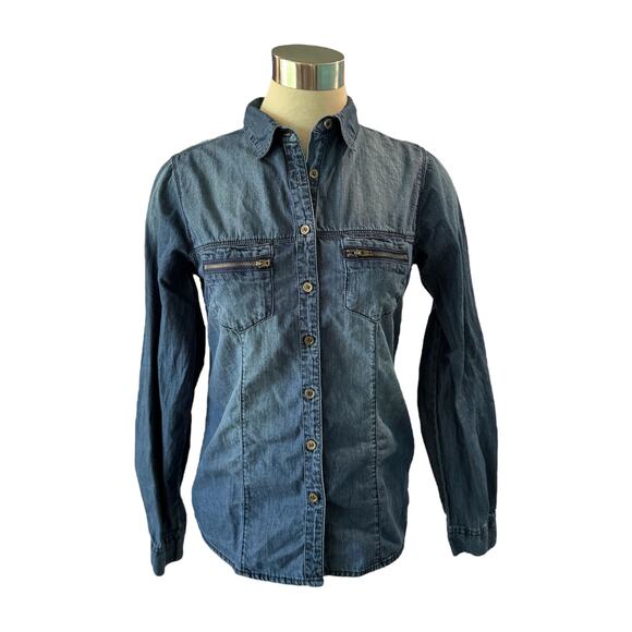 Blue Age Jeans M Denim Button Up Shirt - Picture 1 of 6